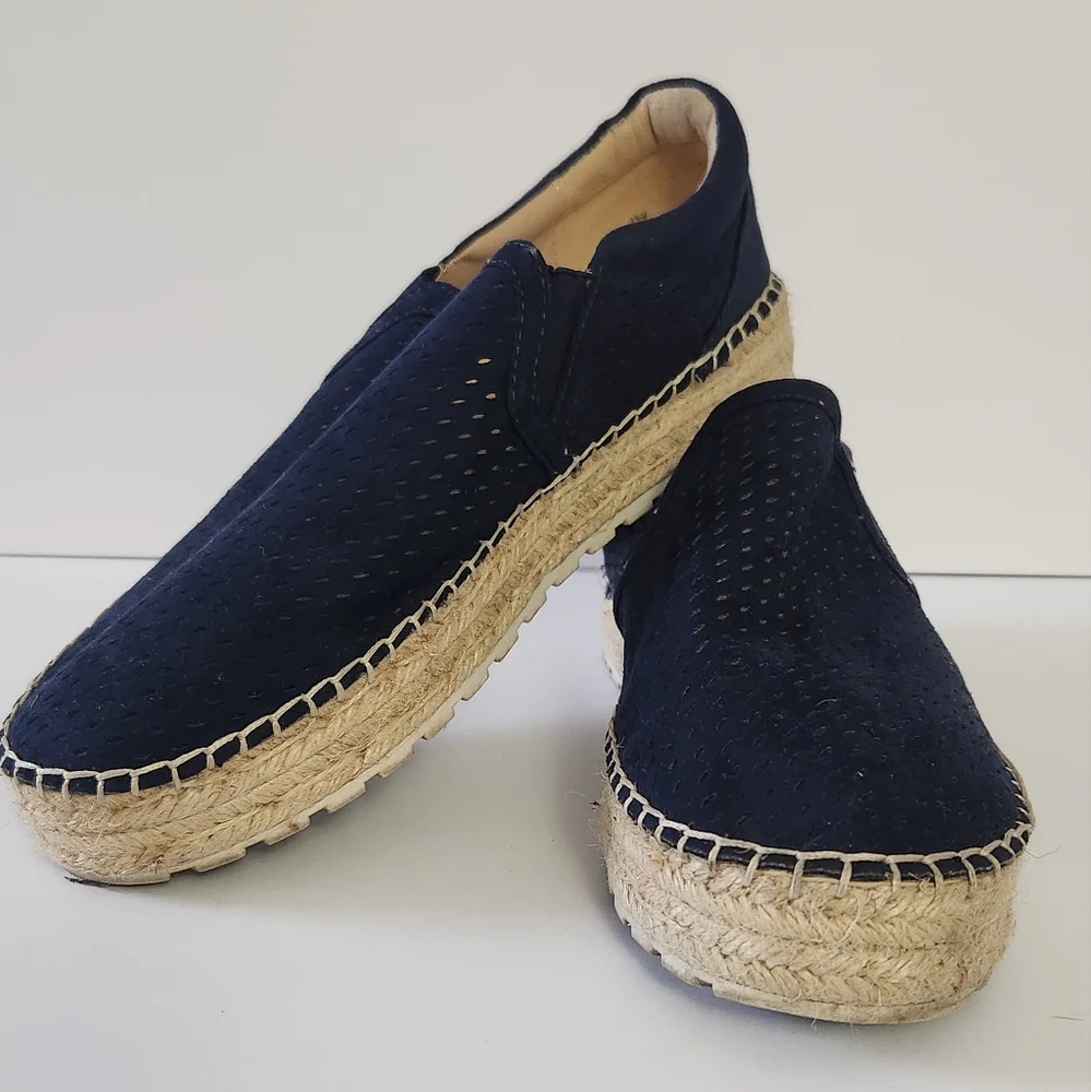 Marc Fisher Mania Navy Espadrilles Slip On 8.5